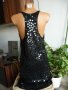 Черна рокля с пайети, снимка 2