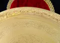 Бронзов поднос,плато с чудни цветя,орнаменти. , снимка 3