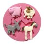 домашни селскостопански животни кон магаре прасе овца силиконов молд форма украса декор фондан торта, снимка 1