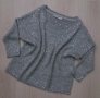 Светлосива блуза рехаво памучно плетиво със сребристи пайети, снимка 1 - Блузи с дълъг ръкав и пуловери - 32476870
