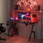 Геймърско бюро - LED, HLONONE A14BK - 140 x 60 см , снимка 3