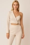 Елегантен бежов комплект в две части - размери XS, S, снимка 1