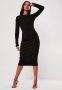 Черна рокля по тялото  - С/М и Л/ХЛ размери, снимка 1 - Рокли - 37894108