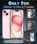 FNTCASE Калъф за телефон iPhone 15-Plus 6,7 инча, прозрачен, удароустойчив, с протектори, снимка 2