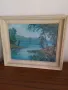Река Ропотамо, маслени бои, размери на картината 48/48 см, а с рамката 62/52 см., снимка 1