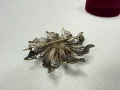 Филигранна сребърна брошка с позлата. №7794, снимка 9