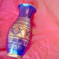 Стара красива керамична ваза с позлата , снимка 3 - Антикварни и старинни предмети - 37286463