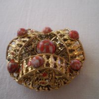 брошка Винтидж червени камани на петна - яспис, снимка 8 - Антикварни и старинни предмети - 40474152