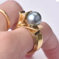Многослоен пръстен с голяма перла, снимка 10 - Пръстени - 37812769
