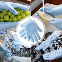 Магически силиконови ръкавици за миене на съдове Magic Brush, снимка 8 - Аксесоари за кухня - 33630396