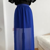 Дамска синя пола, снимка 4 - Поли - 36766844