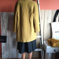 👢 Тренди палто в цвят горчица със съдържание на вълна🧡 м/л 💄, снимка 7 - Палта, манта - 43955018