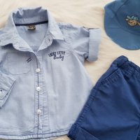 Риза панталон и шапка за момче 3-6 месеца, снимка 2 - Комплекти за бебе - 33489406