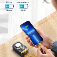NEWDERY Power Bank за Apple Watch 9/Ultra и iРhone 10000mAh, 22.5W, снимка 3 - Външни батерии - 43217517