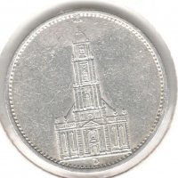 Germany-5 Reichsmark-1934 D-KM# 82-Potsdam Garrison Church-Silver, снимка 2 - Нумизматика и бонистика - 36756767