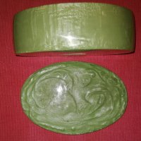 Кутия за бижута от зелен каталин СССР. , снимка 11 - Антикварни и старинни предмети - 32813754