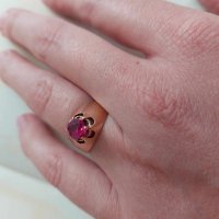 Руски златен пръстен с рубин, снимка 3 - Пръстени - 43453543