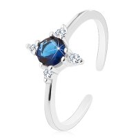 Сребърен пръстен с отворен дизайн Цирконий Сребро проба 925, снимка 1 - Пръстени - 43250049