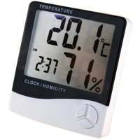 Термометър стаен Digital One SP00168 HTC-1 с фунции Часовник и Влажност на въздух, снимка 2 - Друга електроника - 32316605