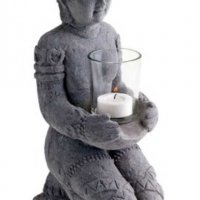 Голям циментов свещник "Буда", снимка 1 - Декорация за дома - 32422439