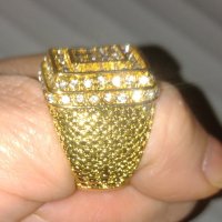 Мъжки пръстен в злато и диаманти Скуеър, снимка 3 - Пръстени - 43094692