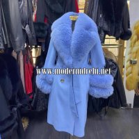 Дамско луксозно палто кашмир вълна и лисица код 132, снимка 1 - Палта, манта - 37801345
