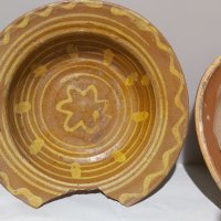 Стара глинена чиния, паница -3 броя., снимка 3 - Други ценни предмети - 44005468