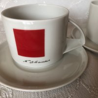 Порцеланов сервиз за чай – 4  части, Червен квадрат форма Баланс, Императорски порцелан, руски, снимка 2 - Други - 43339379