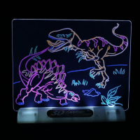 Магическа, светеща 3D дъска за рисуване с цветни маркери, снимка 2 - Рисуване и оцветяване - 44909430