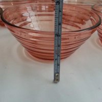 стъклени купички цветно розово стъкло 53г, снимка 3 - Антикварни и старинни предмети - 28614899