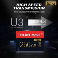 256 GB Nuiflash Ultra memory card Micro SDHC Class 10 U3 , снимка 3 - Карти памет - 40473780