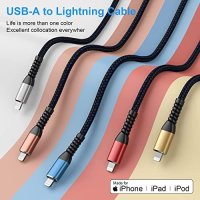 Нови 2 броя Плетени дълги кабели за бързо зареждане за Apple iPhone Айфон, снимка 7 - Друга електроника - 42935173