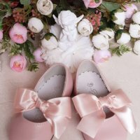 №19-№26, Розови официални обувки за момиче - Балеринки с розова панделка BUBBLE KIDS, снимка 2 - Бебешки обувки - 37387038