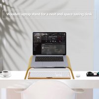 Нова универсална дървена поставка стойка за лаптоп 11-15 инча бюро офис, снимка 7 - Лаптоп аксесоари - 37731080