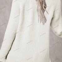 Дамски ежедневен моден плетен пуловер с V-образно деколте, 5цвята - 023, снимка 3 - Блузи с дълъг ръкав и пуловери - 39728807