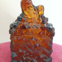 Винтидж стъклена захарница от цветно стъкло. , снимка 1 - Антикварни и старинни предмети - 44062100