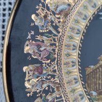 Гръцка декоративна чиния за стена ръчно гравирана с 24-каратово злато, снимка 4 - Пана - 43038922