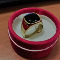 Златист и сребрист мъжки пръстен от полирана стомана, снимка 1 - Пръстени - 39317444
