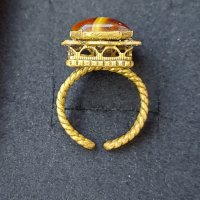 Антика / руски пръстен от соц-а с естествен кралски  кехлибар , снимка 3 - Антикварни и старинни предмети - 34629542