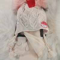 Комплект шапка, шал и ръкавички за момиче 1-4г, снимка 2 - Шапки, шалове и ръкавици - 34919447