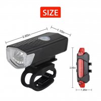 USB Презареждащ  комплект преден фар и стоп за колело ВЕЛОСИПЕД LED , снимка 6 - Аксесоари за велосипеди - 34948710