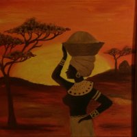 Африканска картина, снимка 4 - Картини - 27888492