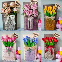 Подаръци за 8 март с цветя, снимка 2 - Подаръци за жени - 44084199