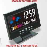 Настолен часовник с голям дисплей, термометър и влагомер - 8082, снимка 7 - Други - 26837707
