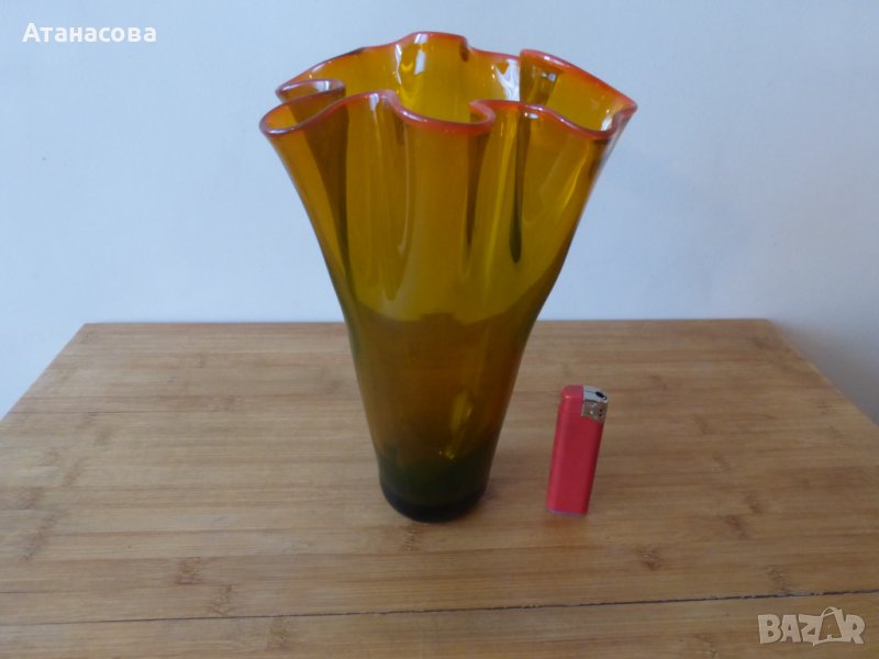 Стъклена ваза Мурано VENINI Amber, снимка 1