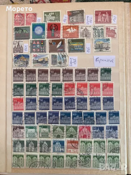 Лот стари марки от ГФР-От 1954 до 1990г-595 броя, снимка 1