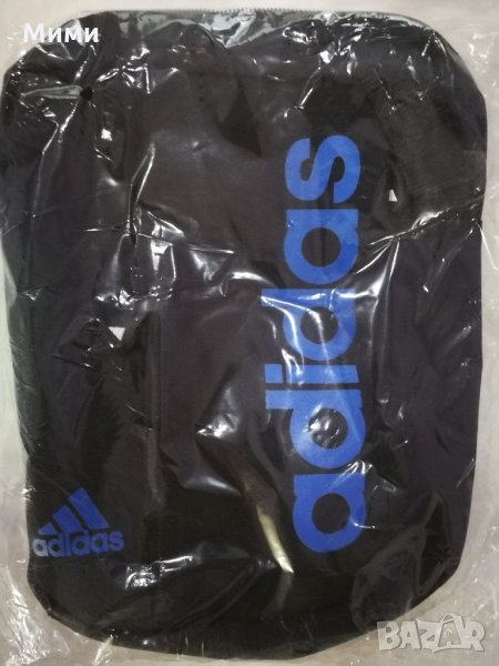 Нова мъжка чанта Адидас/Adidas черно със син надпис, снимка 1
