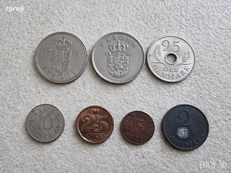 Монета. Дания . Датски крони. 7 бр., снимка 1