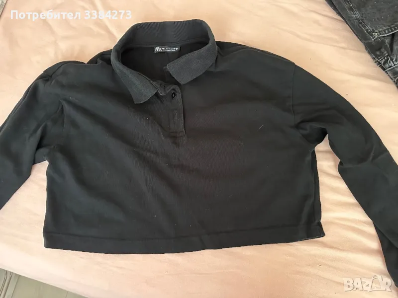 Дамска къса блуза с дълъг ръкав - Zara, снимка 1