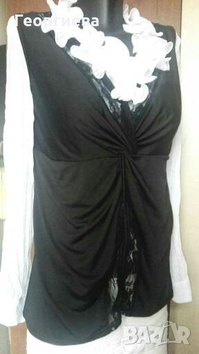 Фин еластичен черен дамски топ ПРОМОЦИЯ ДО КРАЯ НА МЕСЕЦА👚🍀M/L, L👚🍀 арт.415, снимка 1